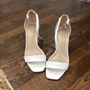 Sam Edelman White Heels Minimalist Slingback